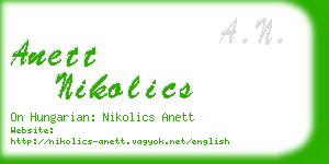 anett nikolics business card